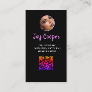Carte De Visite Trendy, Instagram Photo Collage QRcode