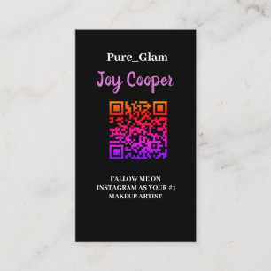 Carte De Visite Trendy, Instagram Photo Collage QRcode Business C