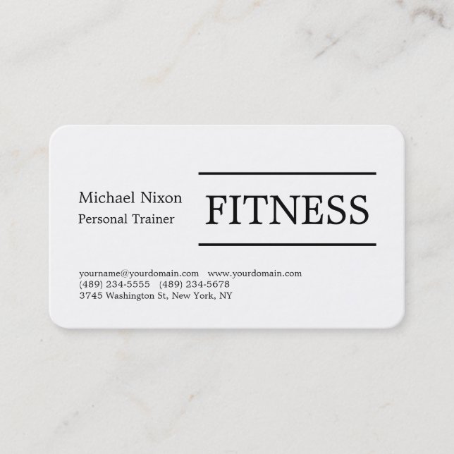 Carte De Visite Trendy Modern Fitness Sport Professionnel Entraîne (Devant)