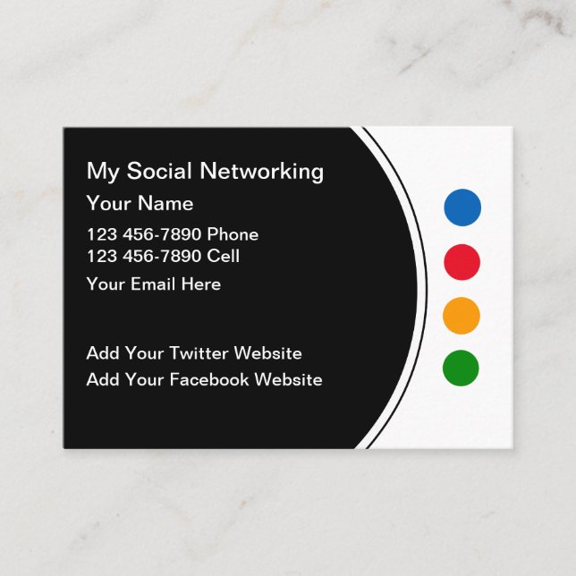 Carte De Visite Trendy Modern Social Networking Business Cards (Devant)