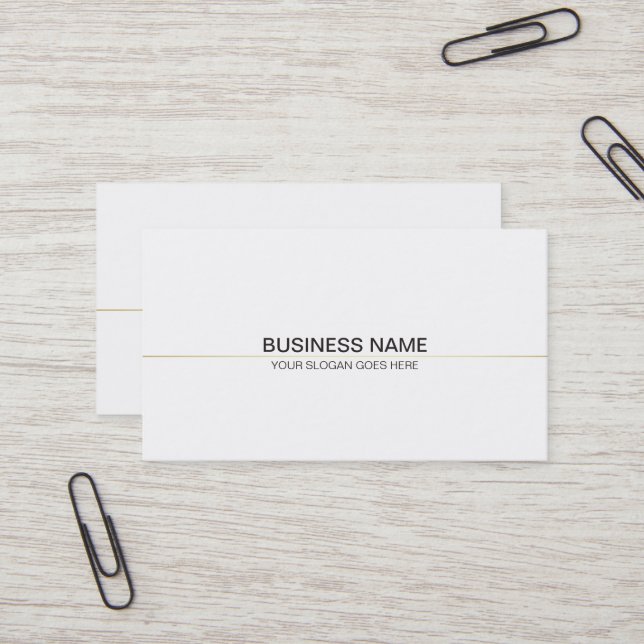 Carte De Visite Trendy Professional Clean Classy Plain White Gold (Devant/Arrière en situation)