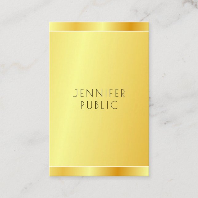 Carte De Visite Trendy Professional Elegant Faux Gold Moderne (Devant)