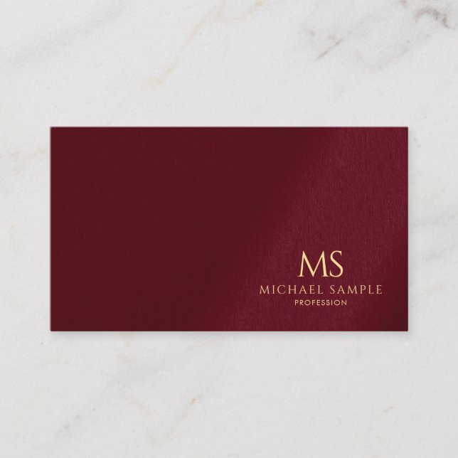 Carte De Visite Trendy Professional Elegant Gold Text Monogram (Devant)