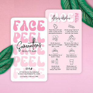 Carte De Visite Trendy Retro Pink Visage Peel Aftercare Esthétique