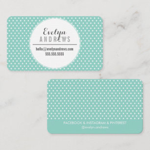 Carte De Visite TRENDY SIMPLE SPOT mini-pois point mignon menthe b