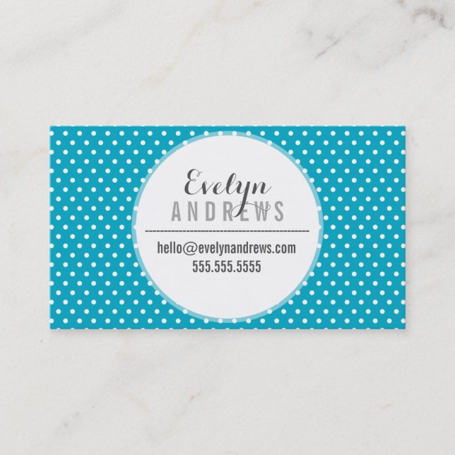 Carte De Visite TRENDY SIMPLE SPOT mini-polka point mignon turquoi (Devant)