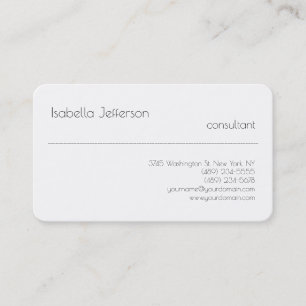 Carte De Visite Trendy Stylish Plain Creative Modern White