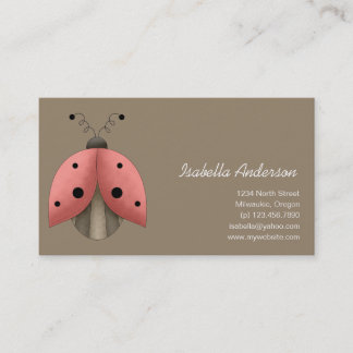 Carte De Visite Trésors de jardin · Coccinelle