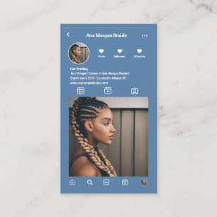 Carte De Visite Tressage de cheveux instagram Grille photo Code Qr