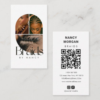 Carte De Visite Tresses Modernes Arche Collage Photo Code Qr 