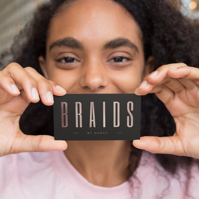Carte De Visite Tresses Rose Gold Chic (Créateur téléchargé)