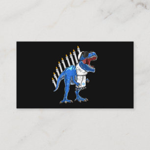 Carte De Visite Trex Dinosaur Menorah Hanoukka Chanukah Jewish Boy