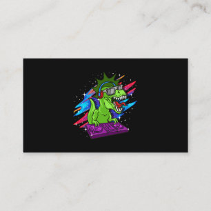 Carte De Visite TRex DJ Dinosaur Party Club Disque Jockey EDM Musi