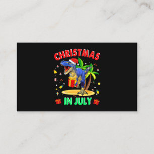 Carte De Visite TRex Noël En Juillet Dinosaure Pour Garçons Enfant
