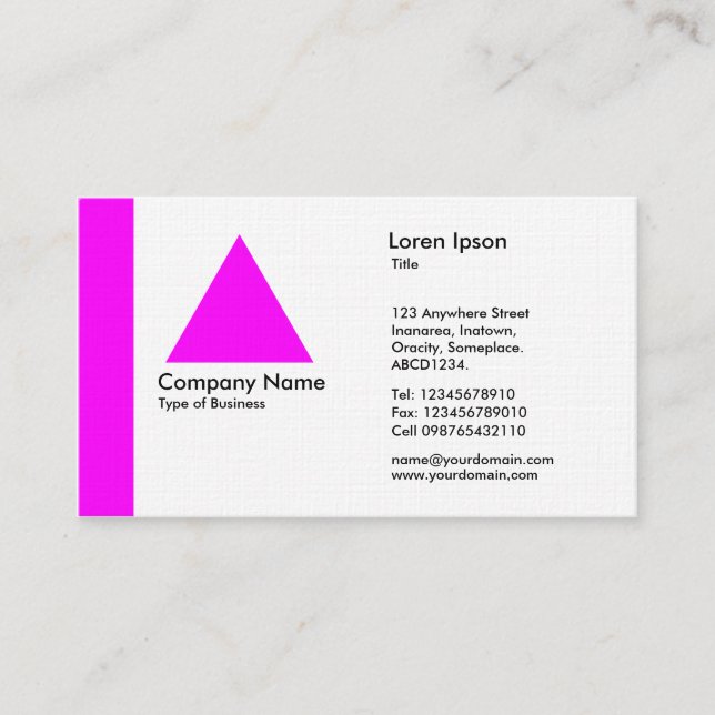 Carte De Visite Triangle bord - Magenta (Devant)