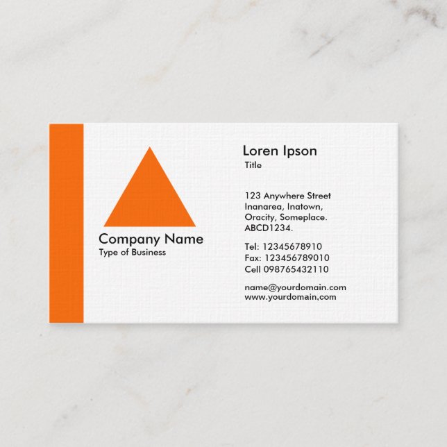 Carte De Visite Triangle bord - Orange (Devant)