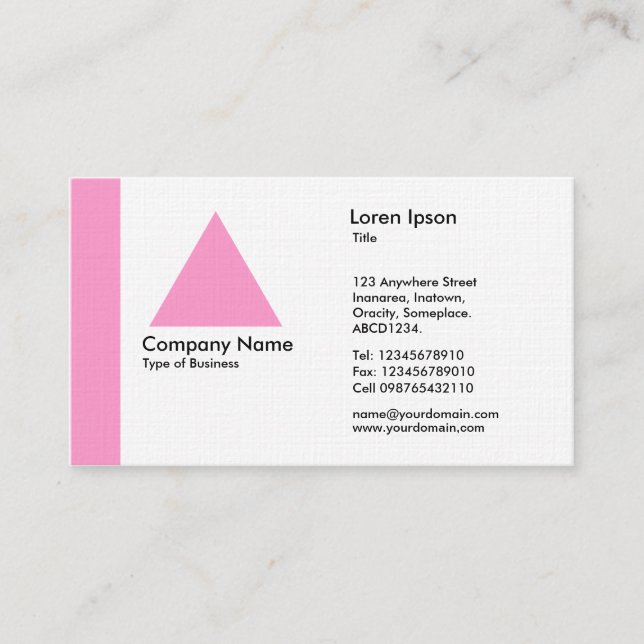 Carte De Visite Triangle bord - rose (Devant)