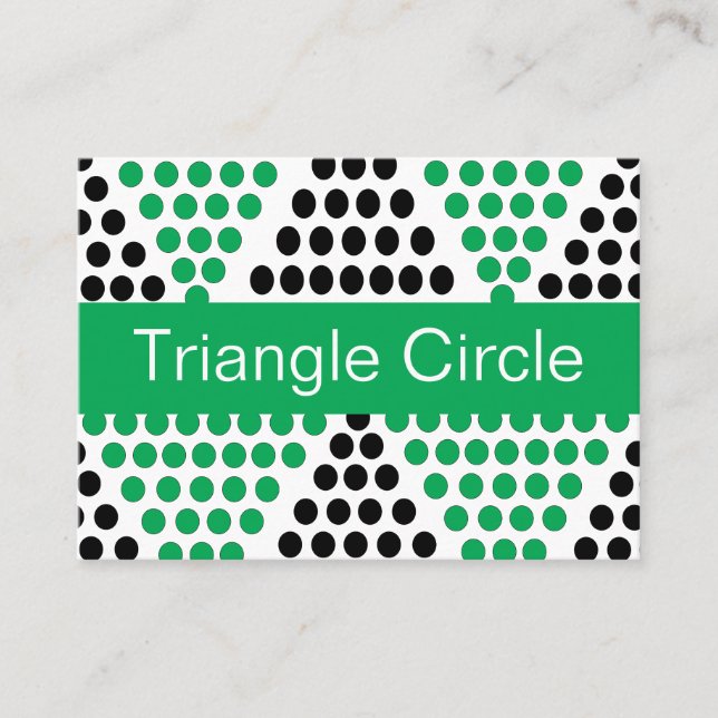 Carte De Visite Triangle Cercle Géométrique Noir Vert  (Devant)