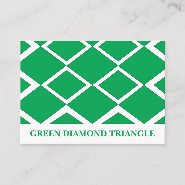 Carte De Visite Triangle Géométrique Diamant Vert  (Devant)