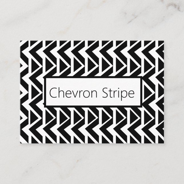 Carte De Visite Triangle noir et blanc Chevron Stripe (Devant)