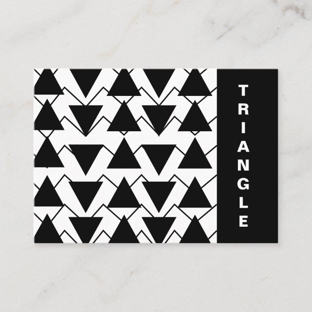 Carte De Visite Triangle noir et blanc Chevron Stripes (Devant)