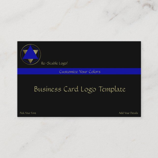 Carte De Visite Triangles Cercles - Reiki Triangles Blue Logo (Devant)