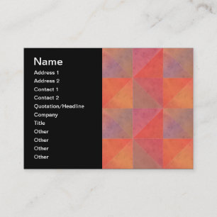 Carte De Visite Triangles d'aquarelle géométriques orange rose rou