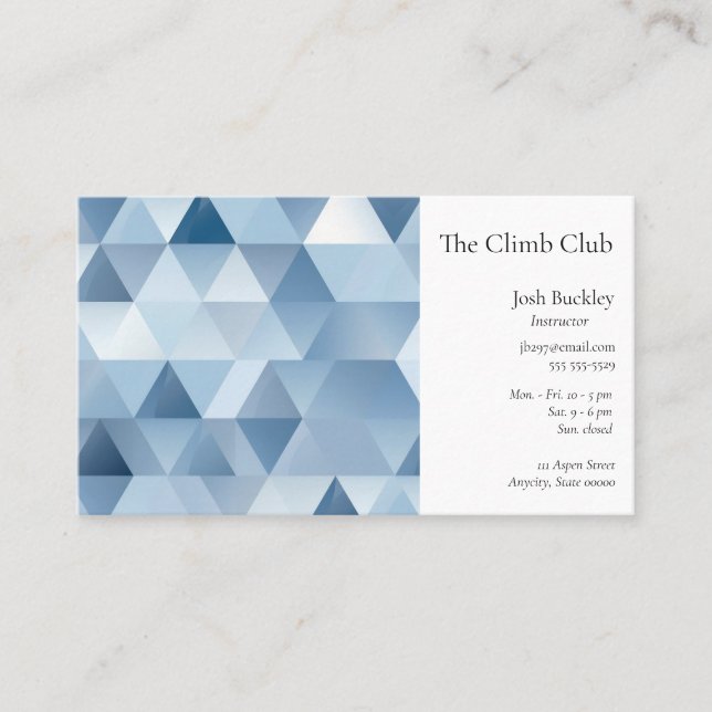 Carte De Visite Triangles en bleu et gris (Devant)