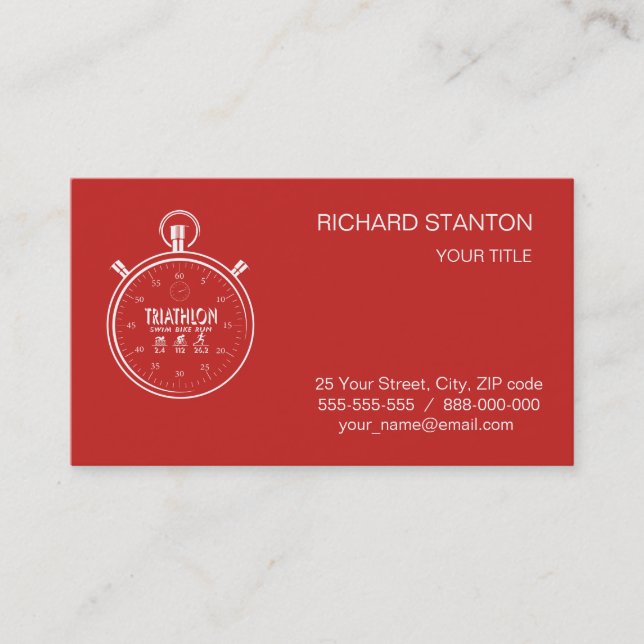 Carte De Visite Triathlon (Devant)
