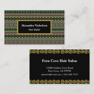 Carte De Visite Tribal des Motifs de Green Boho Aztec