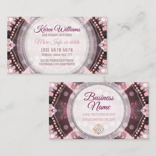 Carte de visite tribale alternative rose et burgun