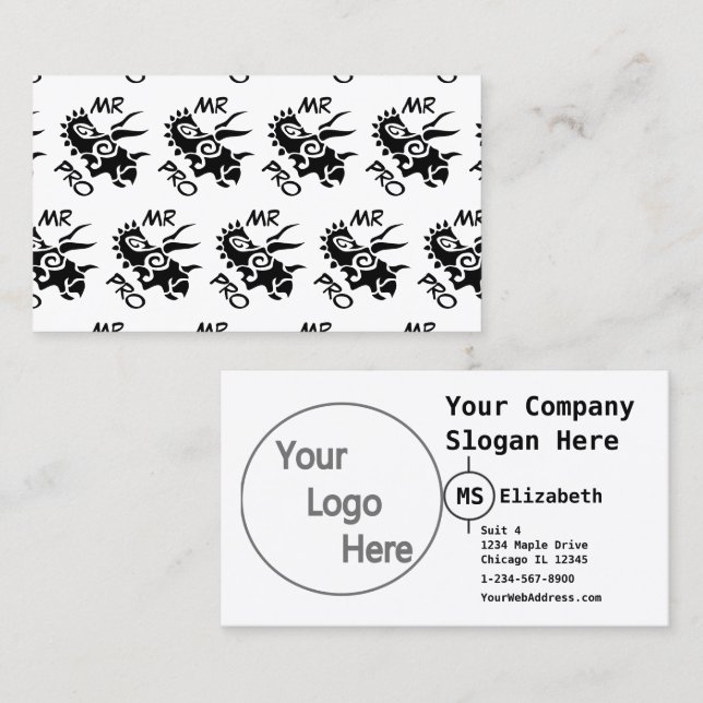Carte De Visite Tricératops Black Mister Pro (Devant / Derrière)