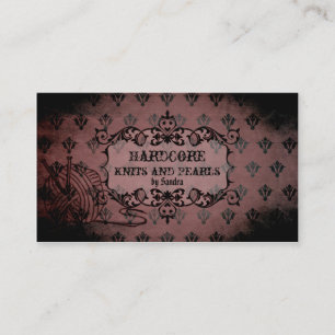 Carte De Visite tricot affligé par damassé pourpre rose élégan