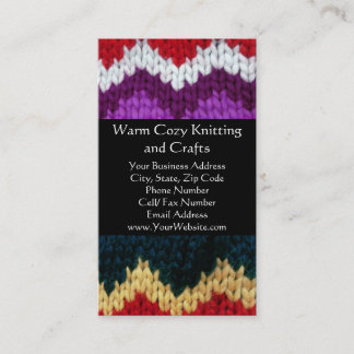 Carte De Visite Tricot Coloré à Chevron Pull Tricot Artisanat