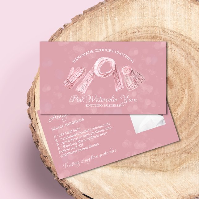 Carte De Visite Tricot Crochet coudre hiver neige Bokeh (Créateur téléchargé)