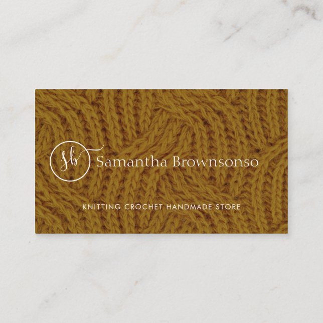 Carte De Visite Tricot photo personnalisé moderne Crochet (Dos)