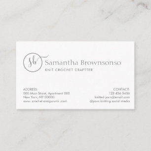 Carte De Visite Tricot photo personnalisé moderne Crochet