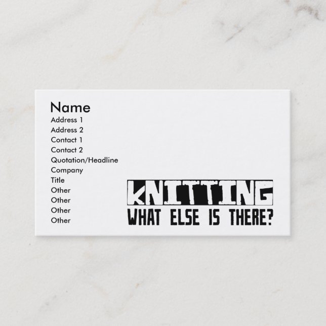 Carte De Visite Tricotant quoi encore est là ? (Devant)
