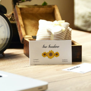 Carte De Visite Trio de tournesols en blanc