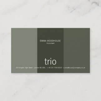Carte De Visite Trio vert-foncé et vert de mer