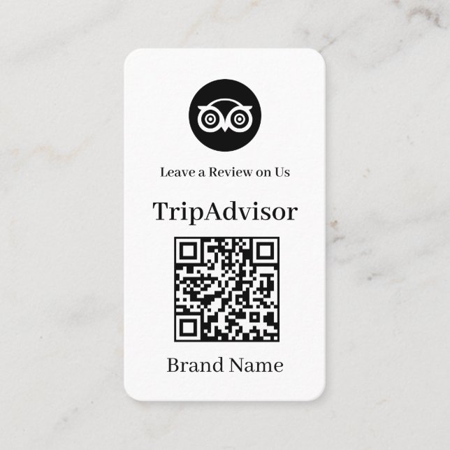 Carte De Visite TripAdvisor QR | Lien de retour de feedback person (Devant)