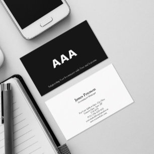 Carte De Visite Triple A Obligations de qualité de placement N