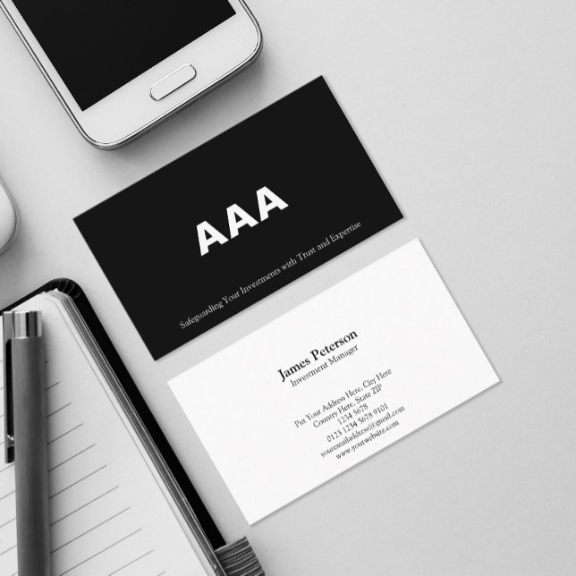 Carte De Visite Triple A | Obligations de qualité de placement | N (Créateur téléchargé)