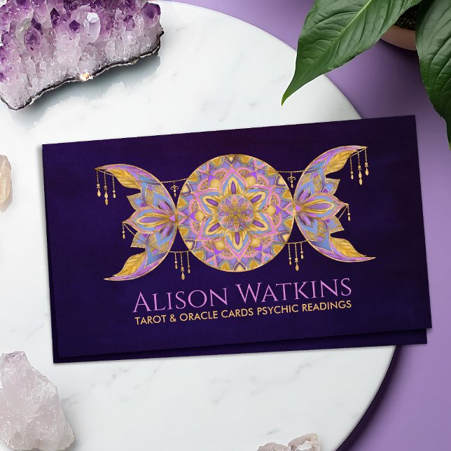 Carte De Visite Triple Lune Mandala Ornement (Créateur téléchargé)