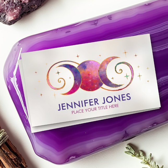 Carte De Visite Triple Lune - Ornement spiral doré (Créateur téléchargé)