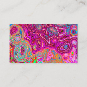 Carte De Visite Trippy Abstrait Magenta Arc-en-ciel couleurs Art r