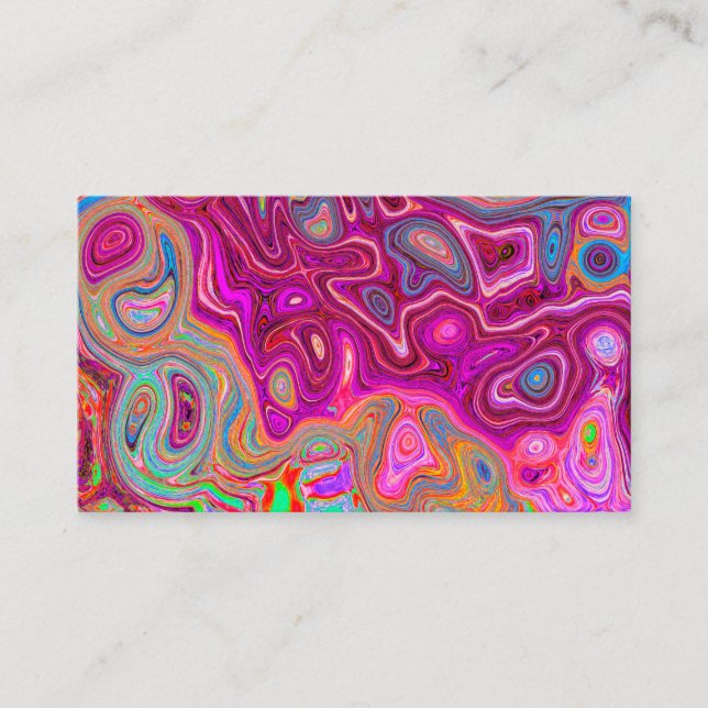 Carte De Visite Trippy Abstrait Magenta Arc-en-ciel couleurs Art r (Devant)