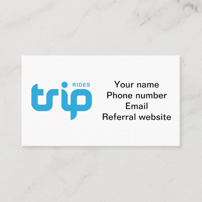 carte de visite TripRides (Devant)