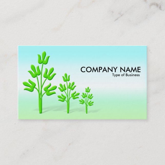 Carte De Visite Trois arbres verts - Printemps (Devant)