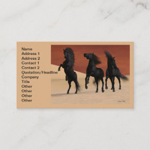 Carte De Visite Trois chevaux noirs